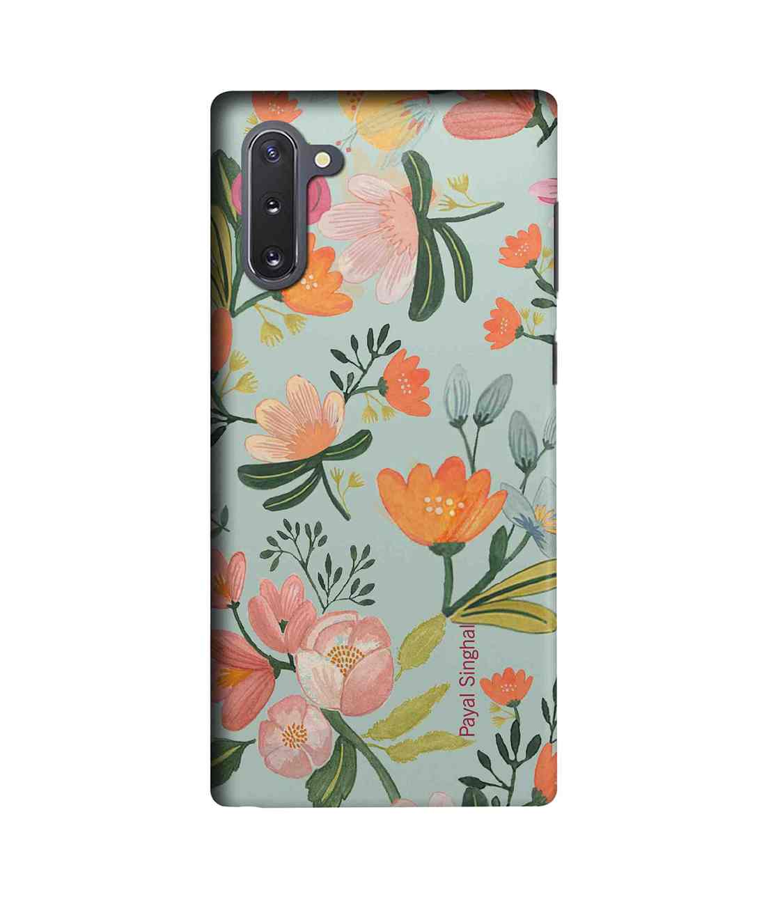 Buy Payal Singhal Aqua Handpainted Flower - Sleek Phone Case for Samsung Note10 Online