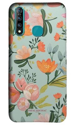 Buy Payal Singhal Aqua Handpainted Flower - Sleek Phone Case for Vivo Z1 Pro Phone Cases & Covers Online