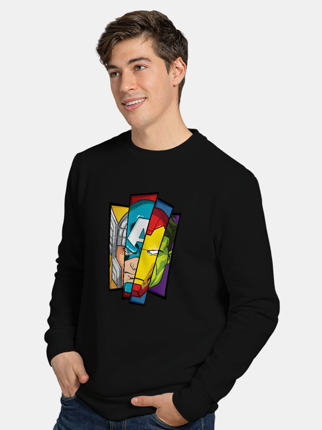 Comic Avenger Face - Mens Designer Sweatshirt