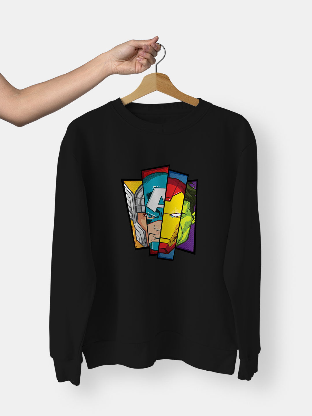 Comic Avenger Face - Mens Designer Sweatshirt