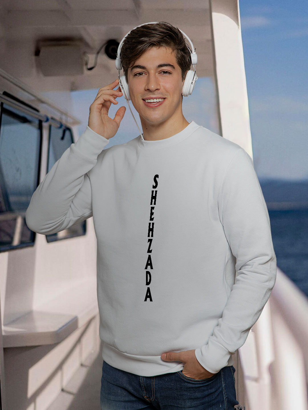 Shehzada Vertical Black - Mens Designer Sweatshirt