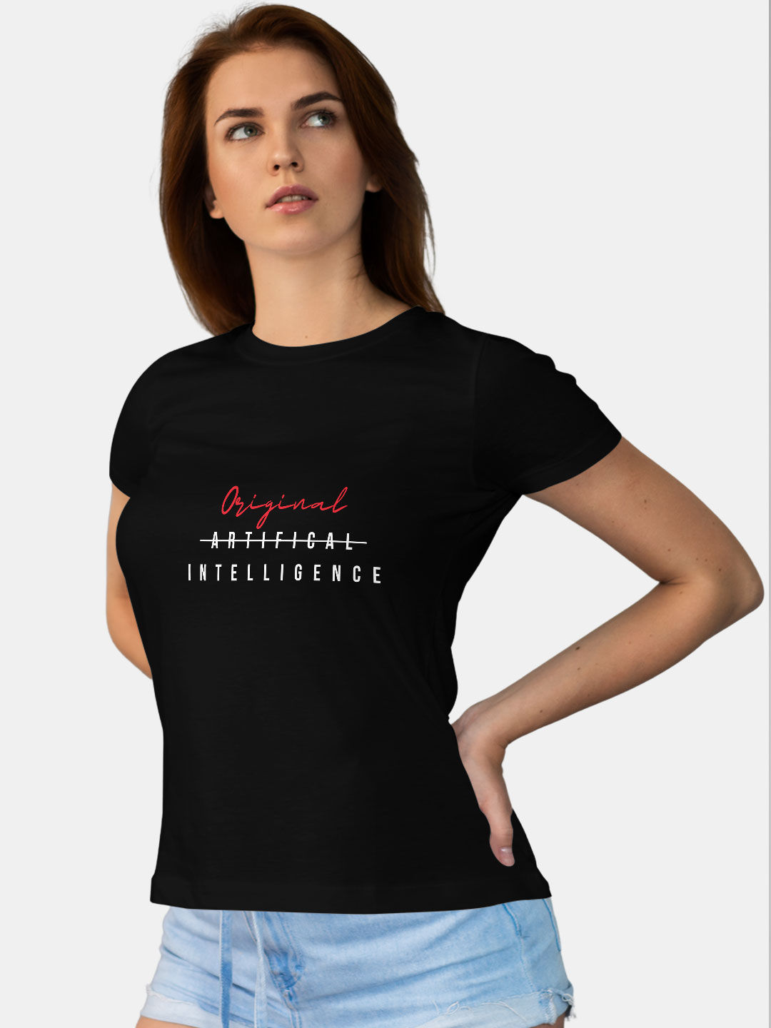 Dominerende slange gårdsplads Buy Original Intelligence Tshirt for Womens T-Shirt Online at Lowest Price  | Macmerise| Womens T-Shirt Size : S Color : Black