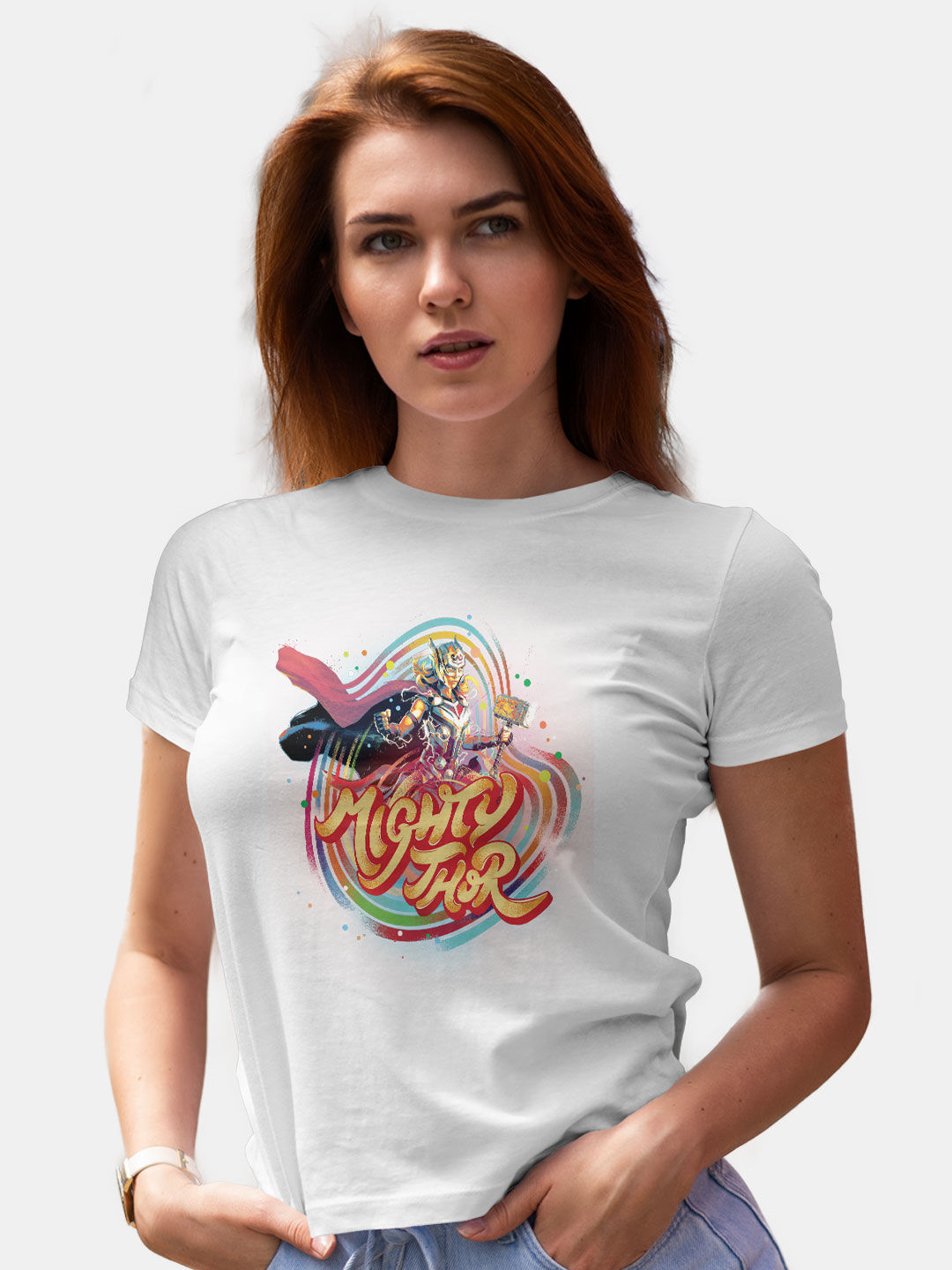 Buy Bifrost Mighty Thor - Female Designer T-Shirts T-Shirts Online