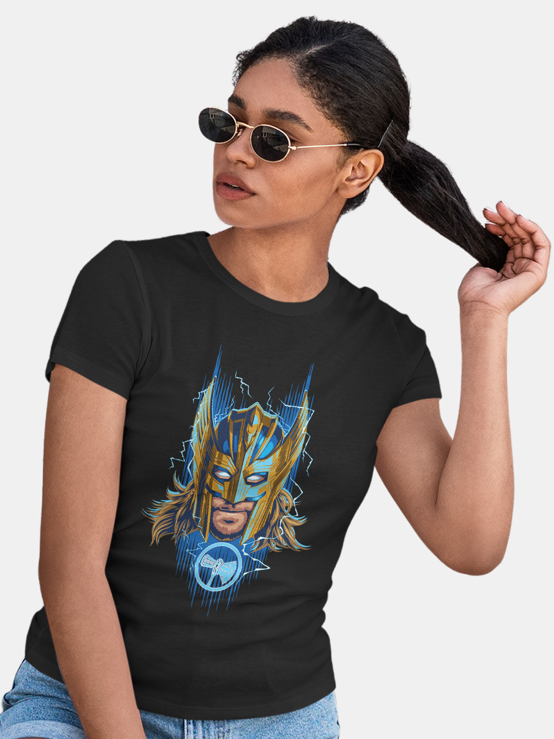 Buy Golden Armour Thor - Female Designer T-Shirts T-Shirts Online