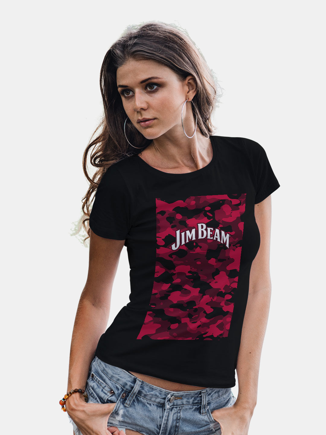 Jim Beam Camo Red - Designer T-Shirts