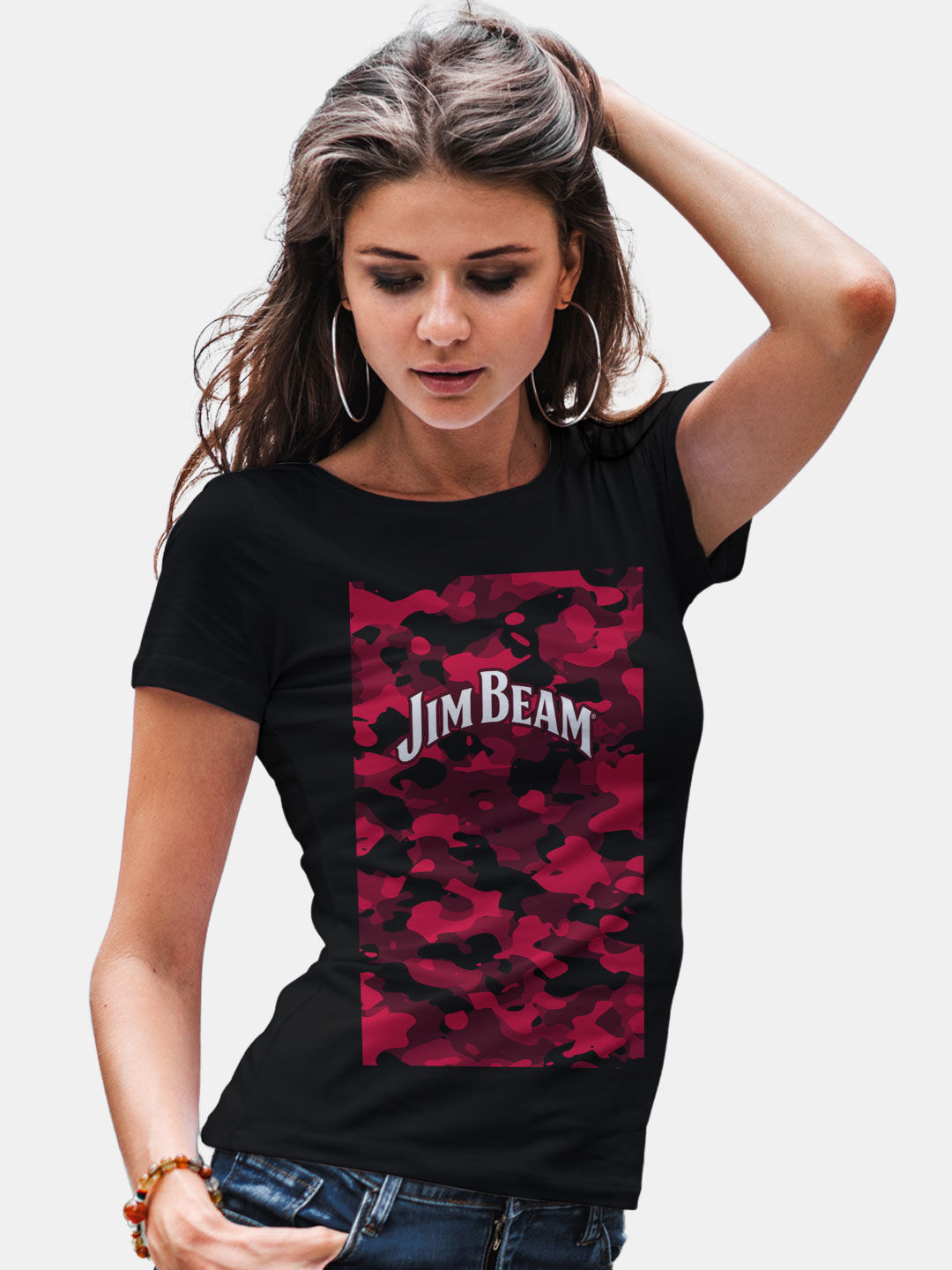 Jim Beam Camo Red - Designer T-Shirts