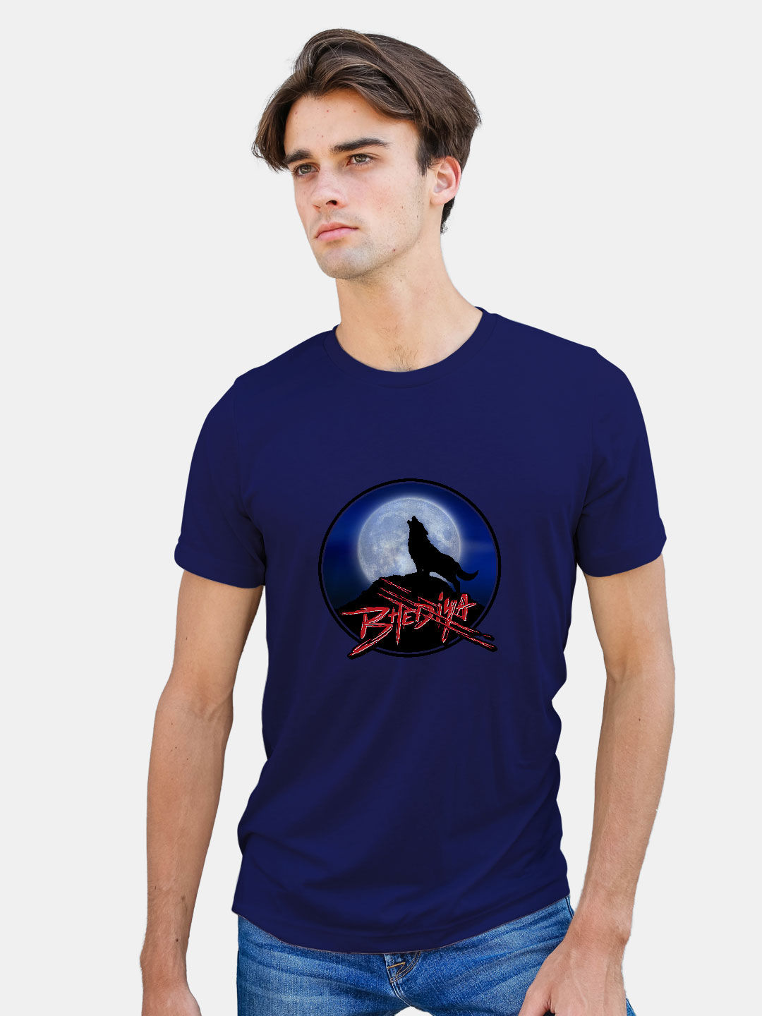 Buy Bhediya Growl Navy Blue - Male Designer T-Shirts T-Shirts Online
