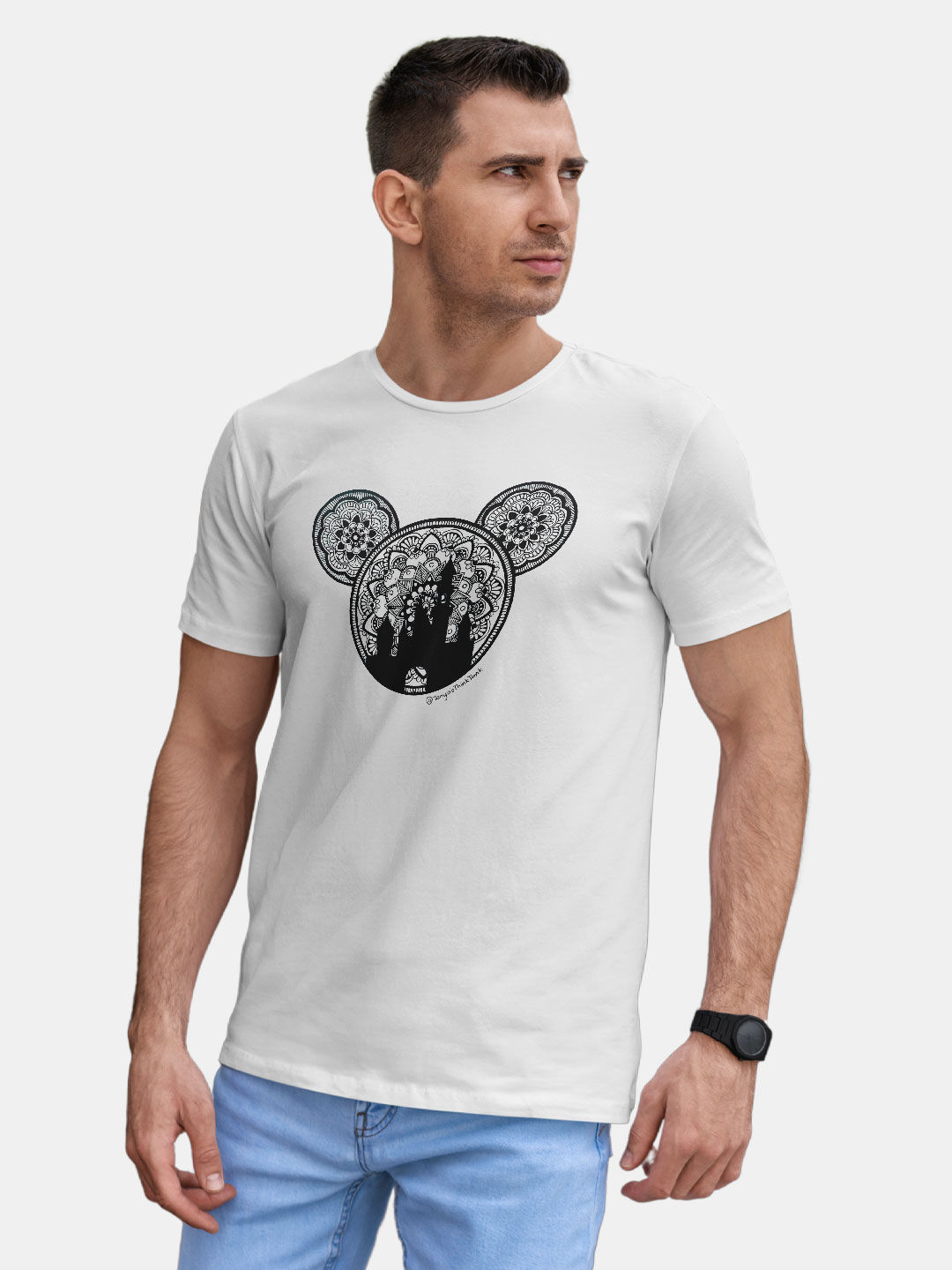 Buy Disney White - Male Designer T-Shirts T-Shirts Online