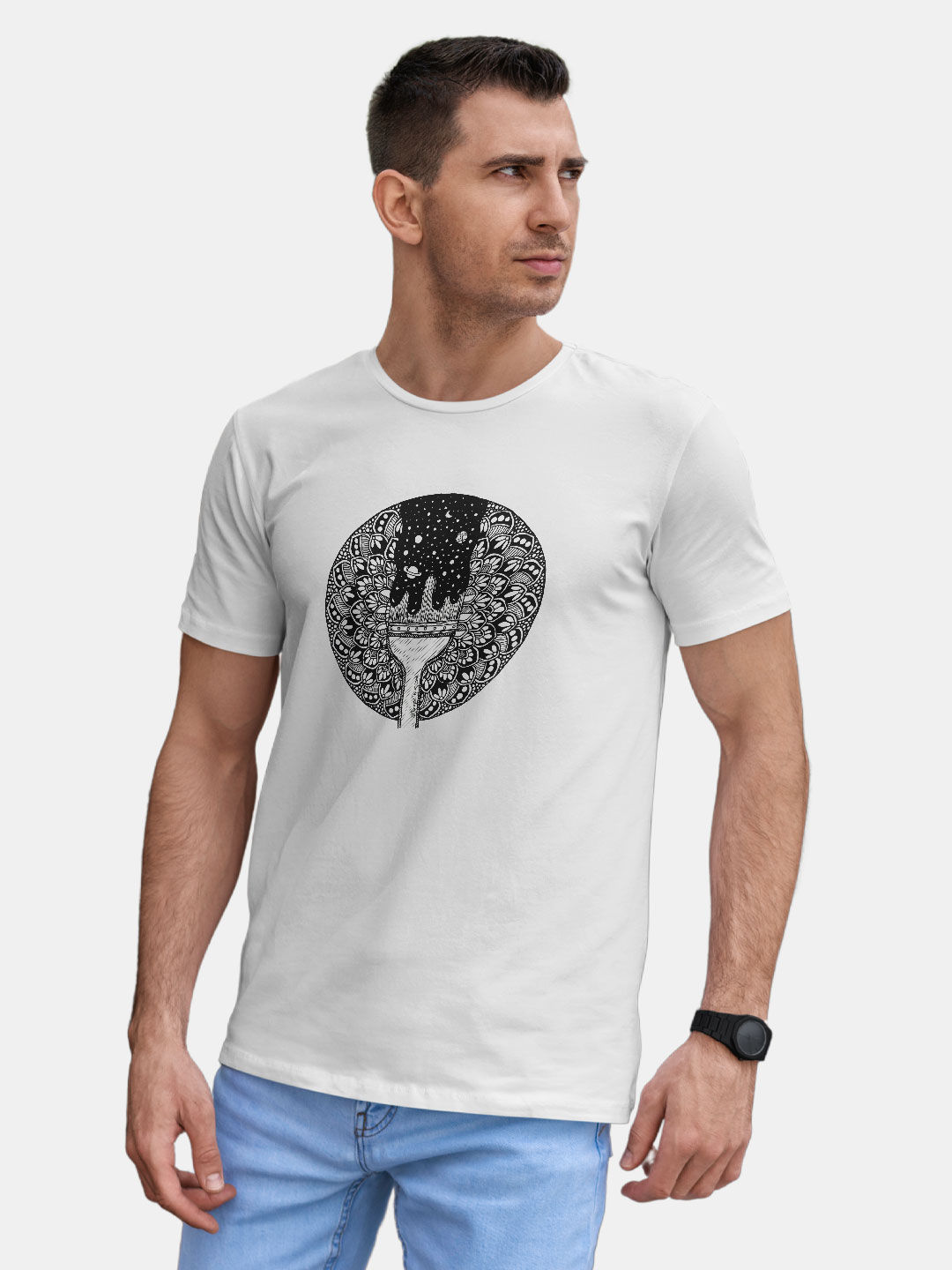Buy Paintbrush White - Male Designer T-Shirts T-Shirts Online
