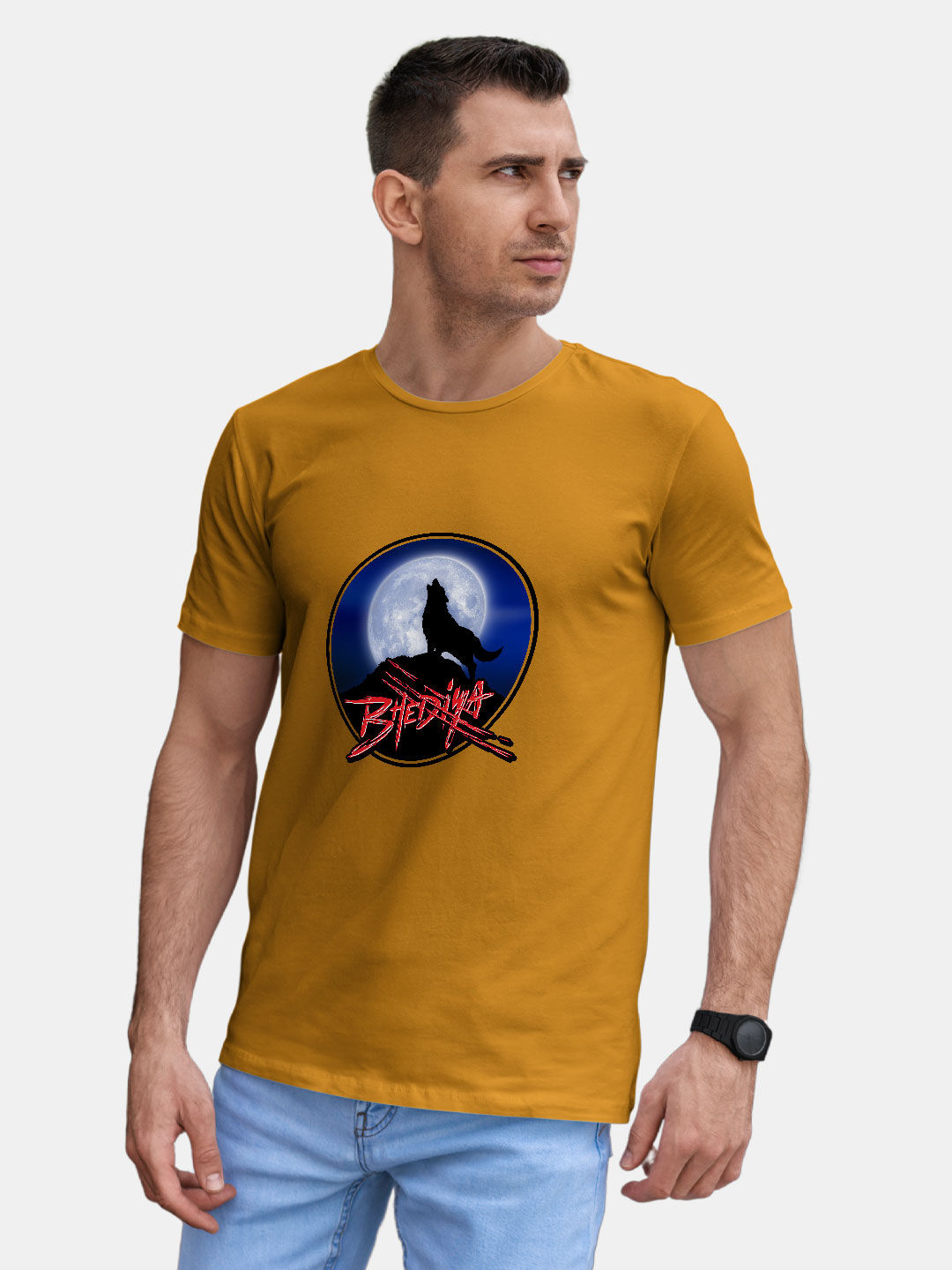 Buy Bhediya Growl Yellow - Male Designer T-Shirts T-Shirts Online