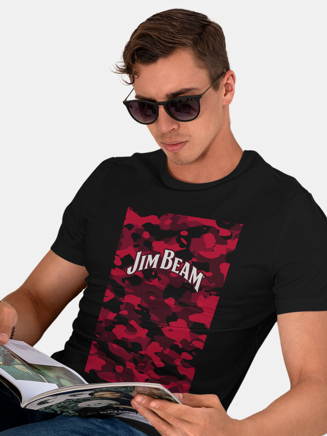 Jim Beam Camo Red - Designer T-Shirts