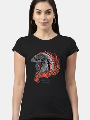 Buy Dragon Profile Black - Womens Designer T-Shirts T-Shirts Online