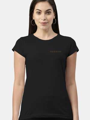 Buy Fire & Blood - Womens Designer T-Shirts Black T-Shirts Online
