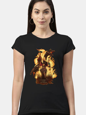 Buy Fire and Blood Team Black - Womens Designer T-Shirts T-Shirts Online