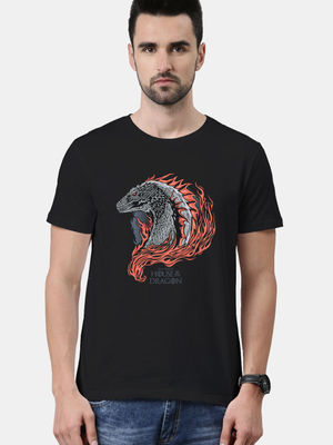 Buy Dragon Profile Black - Mens Designer T-Shirts T-Shirts Online