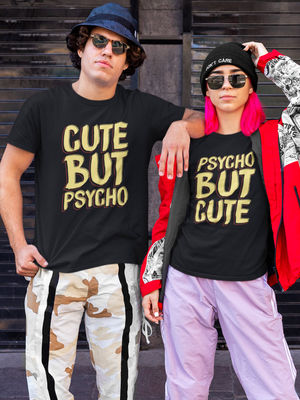 Couple T-Shirt Cute but Psycho - Designer T-Shirts