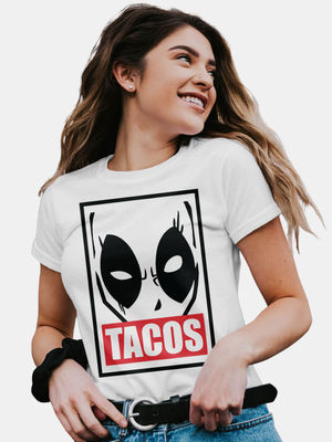 Womens T-Shirt Deadpool Tacos - Designer T-Shirts