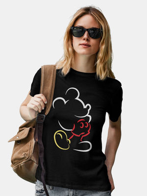 Womens T-Shirt Mickey Silhouette Stroke - Designer T-Shirts