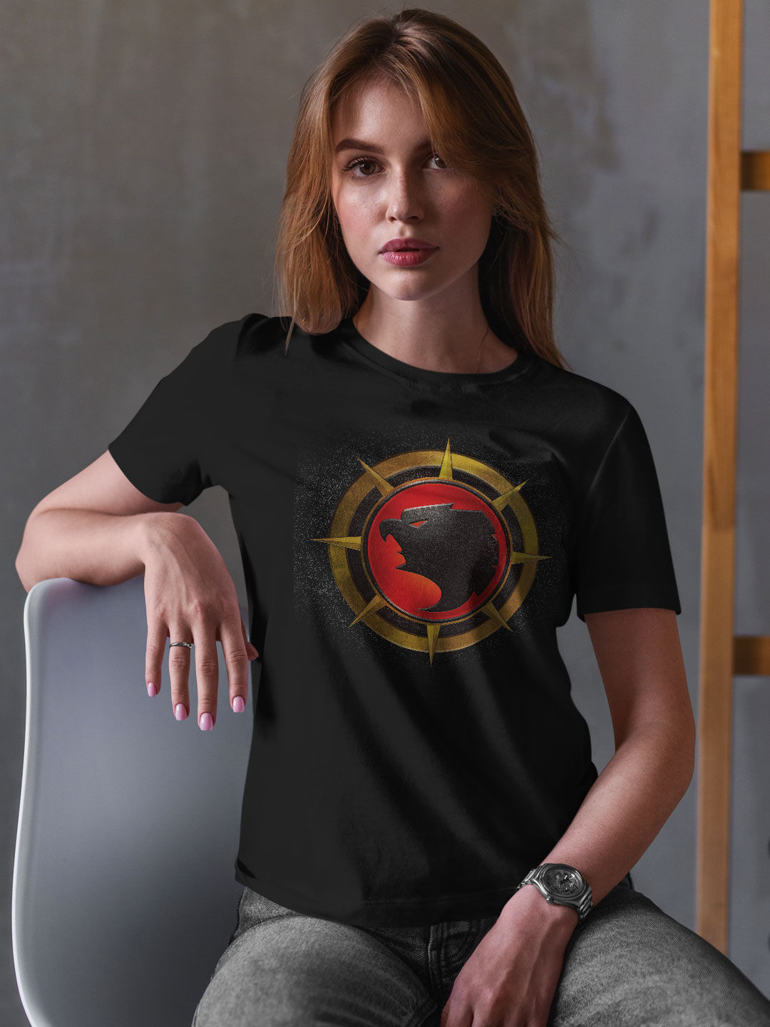 Hawk Bevel Black - Womens Designer T-Shirts