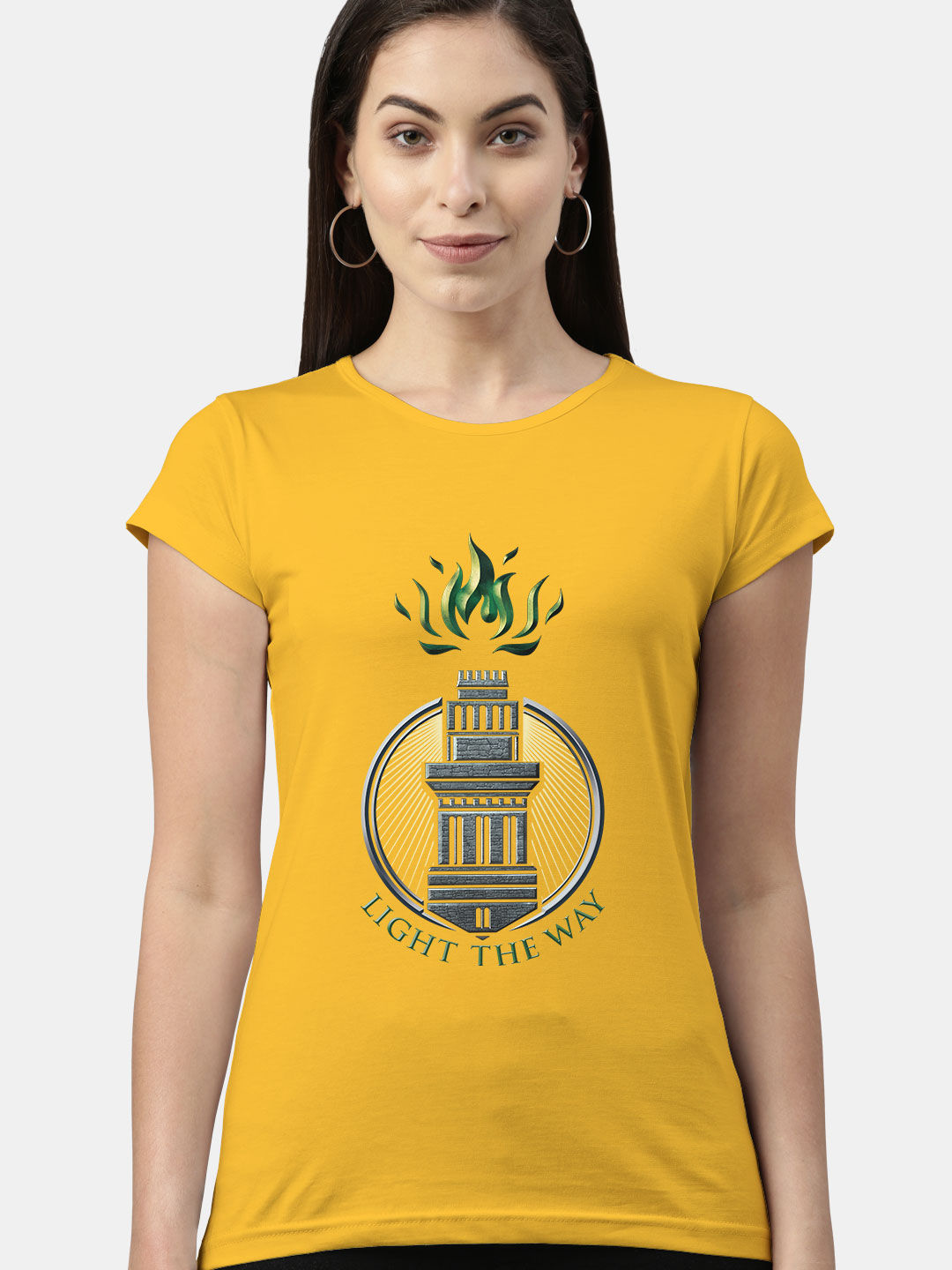 Buy Light the Way Front Yellow - Female Designer T-Shirts T-Shirts Online