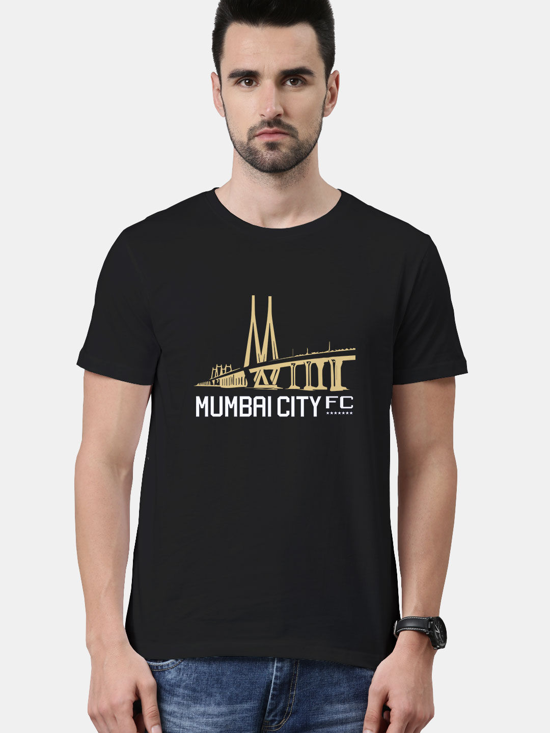 Buy MCFC Mumbai City - Male Designer T-Shirts Black T-Shirts Online