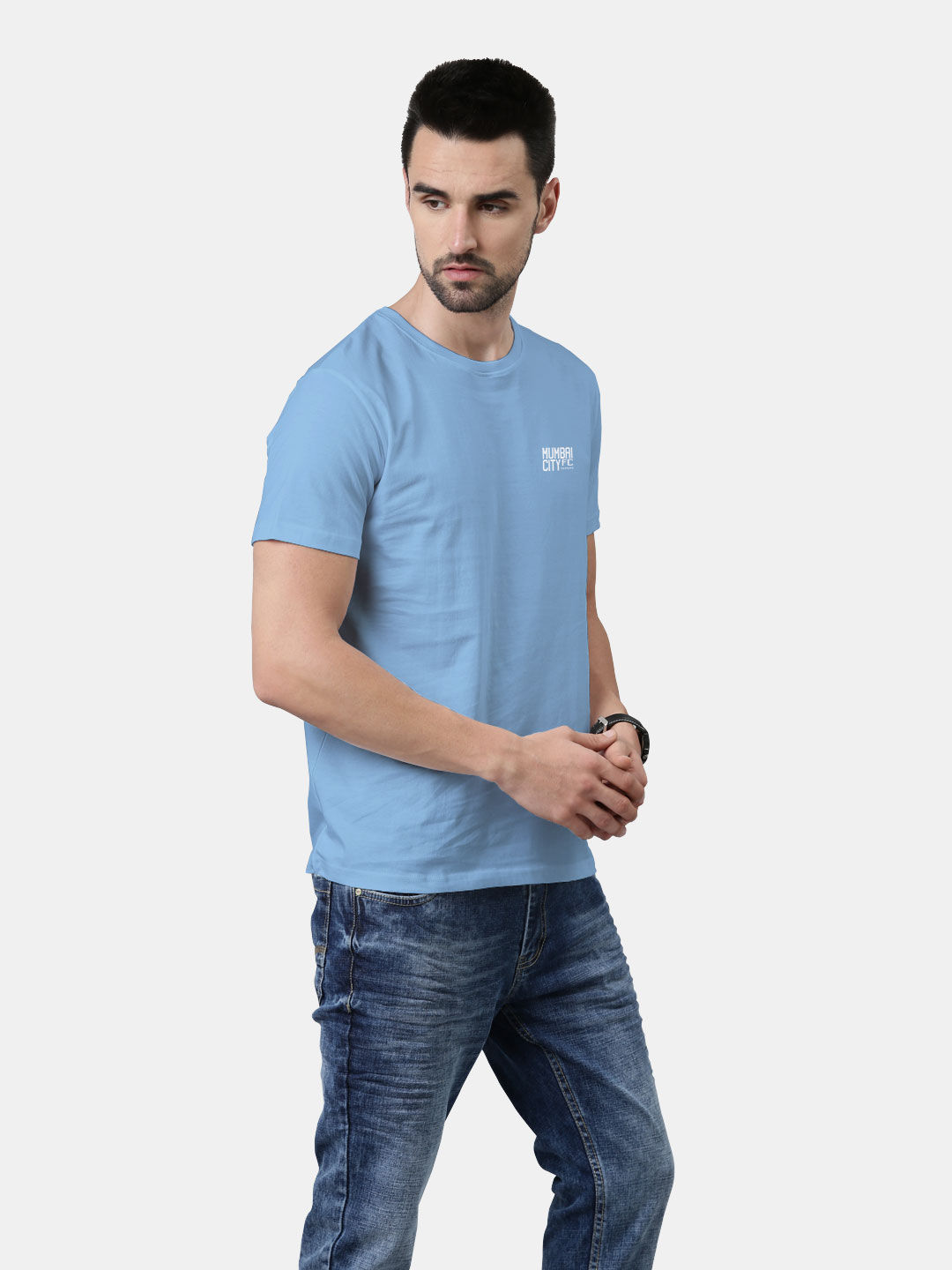 MCFC Aamchi City - Mens Designer T-Shirts Light Blue