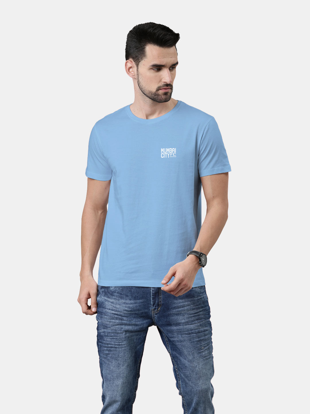 MCFC Aamchi City - Mens Designer T-Shirts Light Blue