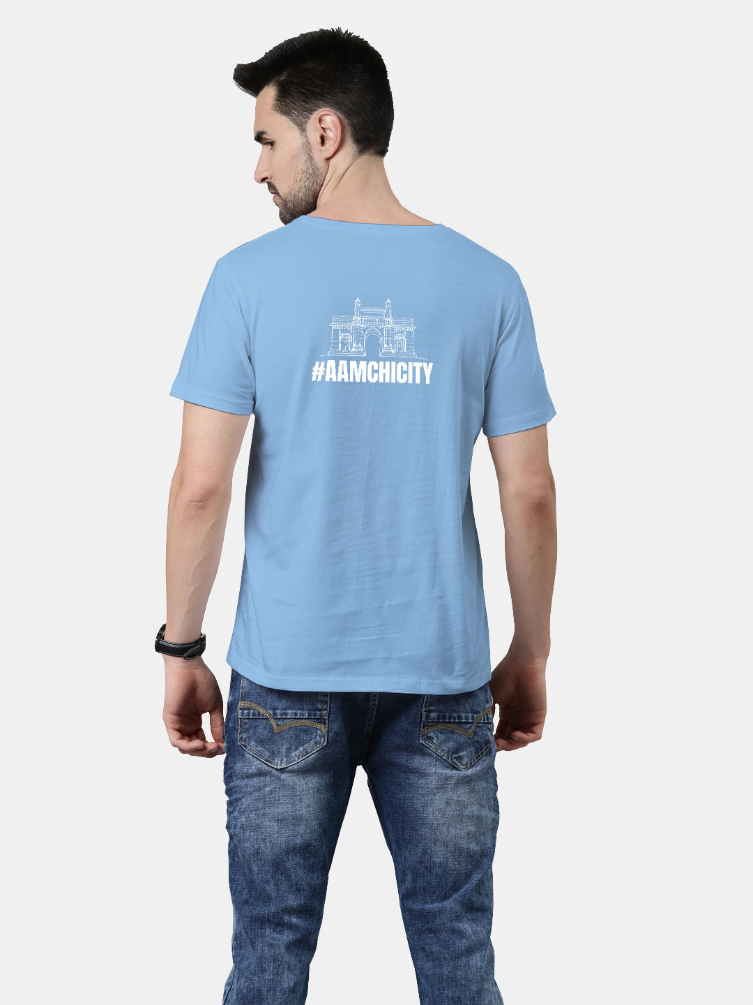 MCFC Aamchi City - Mens Designer T-Shirts Light Blue