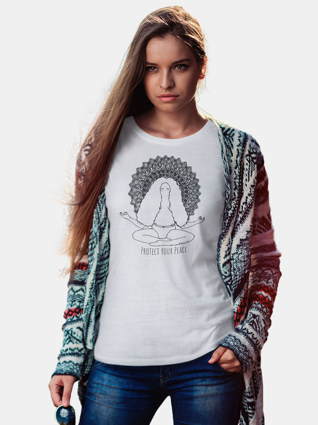 Buy Peace White - Female Designer T-Shirts T-Shirts Online