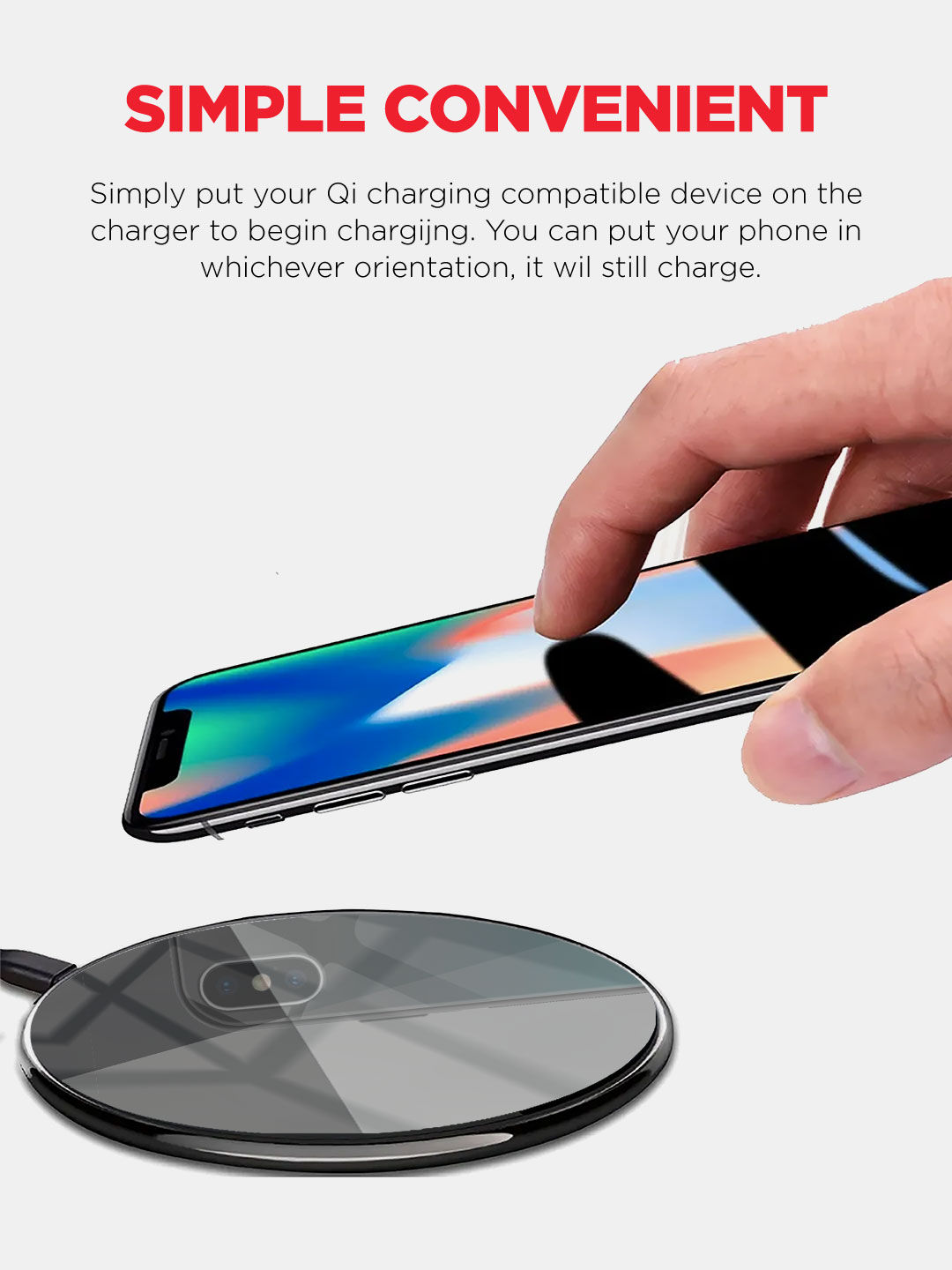 Criss Cross Grey - Qi Compatible Pro Wireless Charger