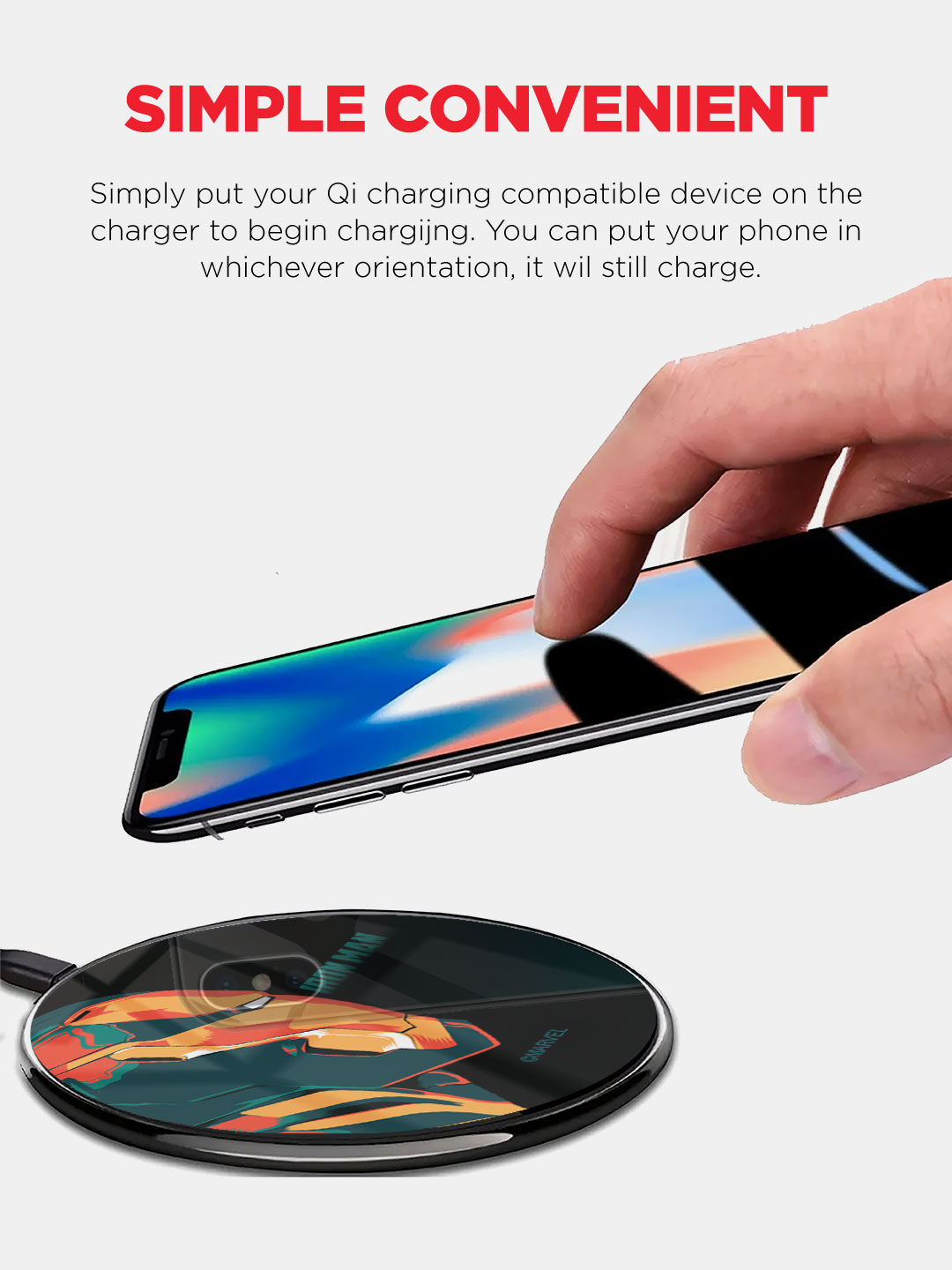 Illuminated Ironman - Qi Compatible Pro Wireless Charger