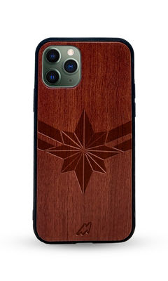 Buy Logo Captain Marvel - Dark Shade Wooden Phone Case for iPhone 11 Pro Phone Cases & Covers Online