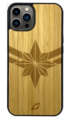 Buy Logo Captain Marvel - Light Shade Wooden Phone Case for iPhone 13 Pro Max Phone Cases & Covers Online