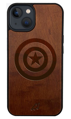 Buy American Shield - Dark Shade Wooden Phone Case for iPhone 13 Mini Phone Cases & Covers Online