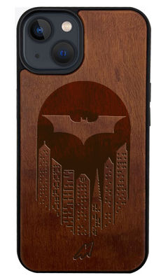 Buy Bat Signal - Dark Shade Wooden Phone Case for iPhone 13 Mini Phone Cases & Covers Online