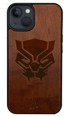 Buy Black Panther Logo - Dark Shade Wooden Phone Case for iPhone 13 Mini Phone Cases & Covers Online
