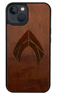 Buy Logo Aquaman - Dark Shade Wooden Phone Case for iPhone 13 Mini Phone Cases & Covers Online