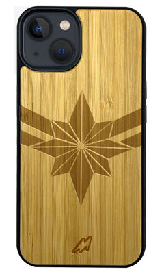 Buy Logo Captain Marvel - Light Shade Wooden Phone Case for iPhone 13 Mini Phone Cases & Covers Online