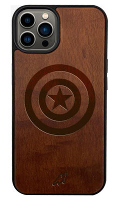 Buy American Shield - Dark Shade Wooden Phone Case for iPhone 13 Pro Phone Cases & Covers Online