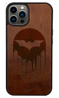 Buy Bat Signal - Dark Shade Wooden Phone Case for iPhone 13 Pro Phone Cases & Covers Online